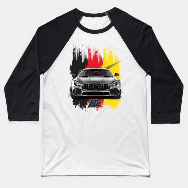 mercedes amg gt r silver Baseball T-Shirt by naquash